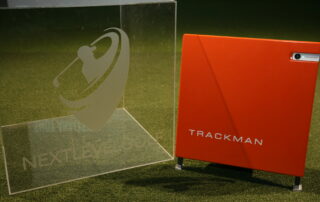 Next Level Golf branded protection box for Trackman monitor